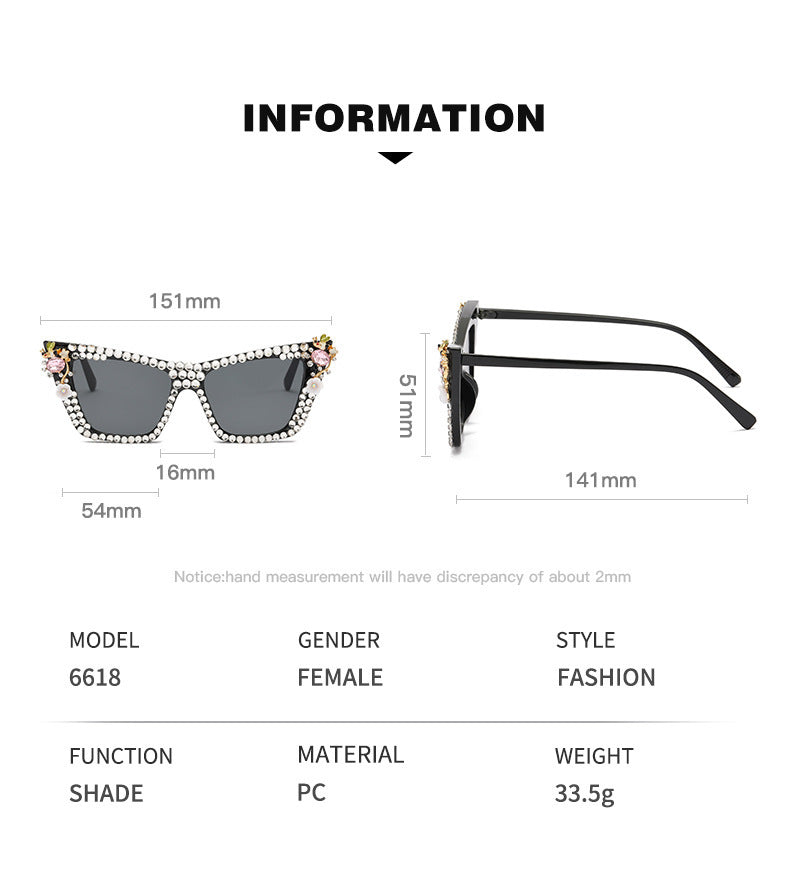 Women's fashion glasses 跨境新款镶钻太阳眼镜酷炫连体金属边朋克墨镜男欧美个性女搞怪