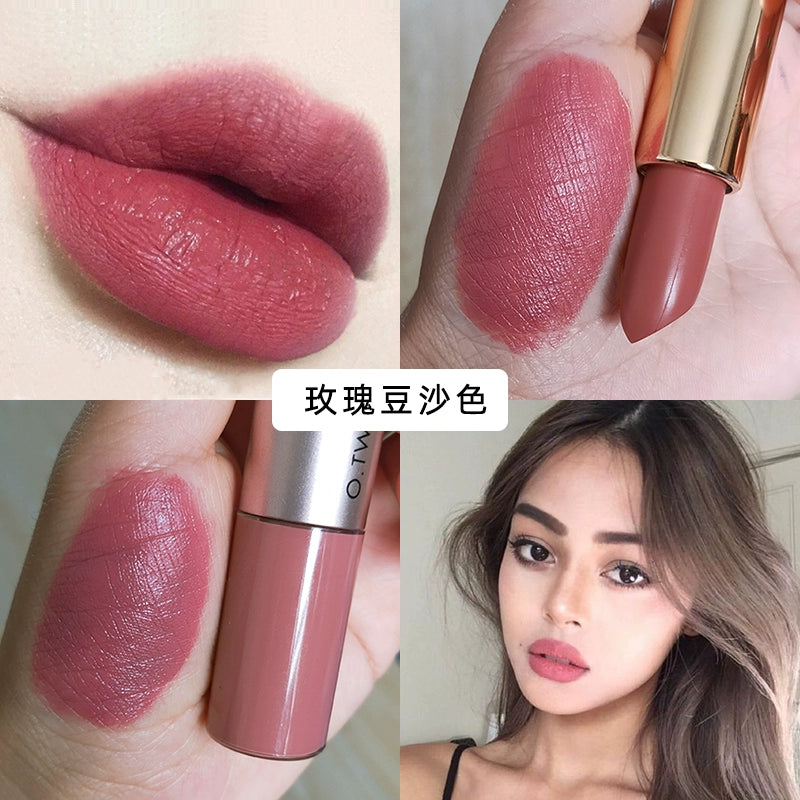 裸色口红唇釉吃土色系欧美妆巧克力女豆沙色深奶茶棕色哑光不粘杯