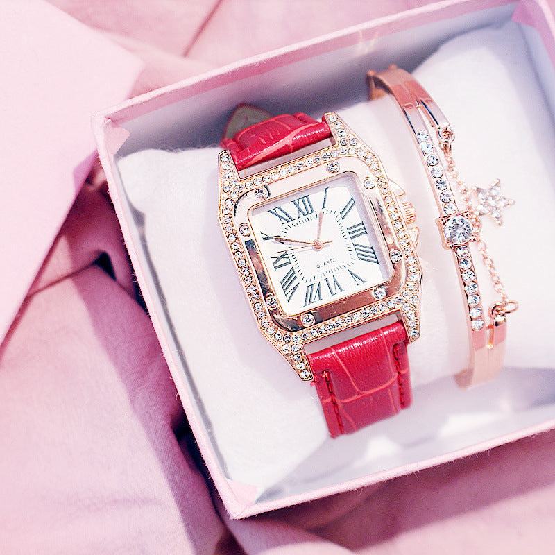 Women's fashion watch bracelets set INS style  Harajuku Preppy  Style Elegant Belt Fresh Mori Artistic style basic versatile