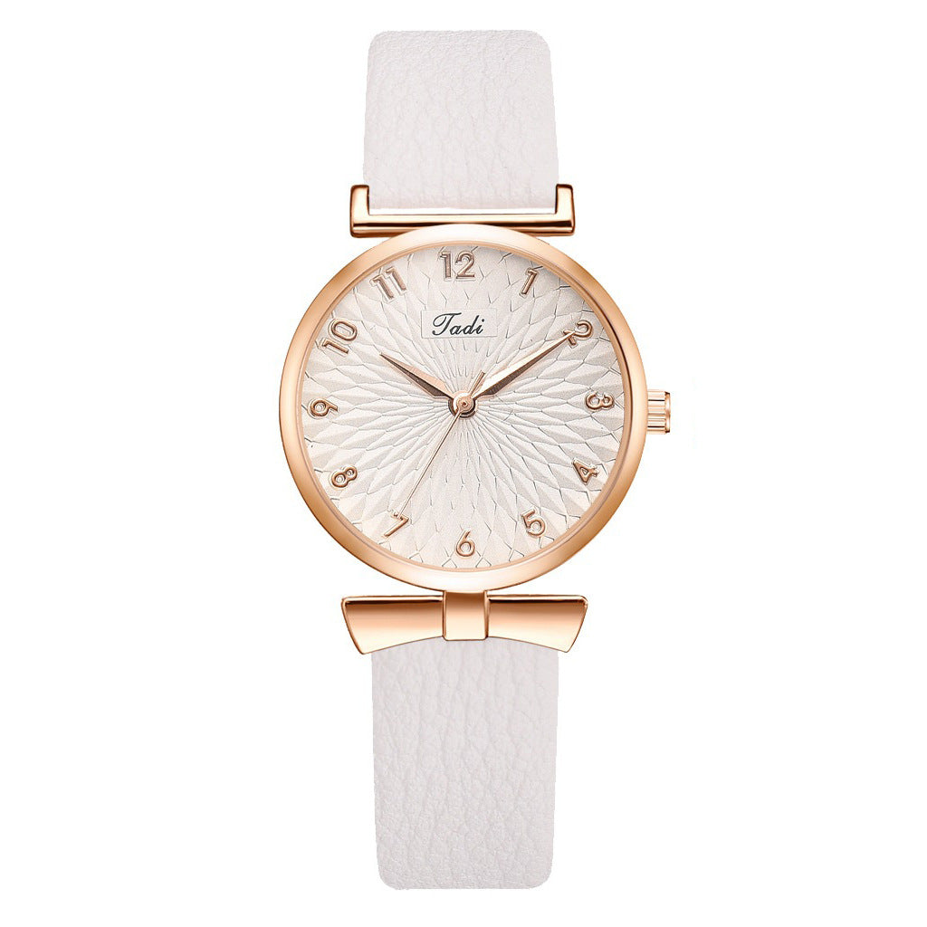 Fashion women's watch2021 AliExpress Cross-Border Hot Korean Style Trendy Simplicity Personalized Bow Women's Bracelet Watch Suit Wholesale