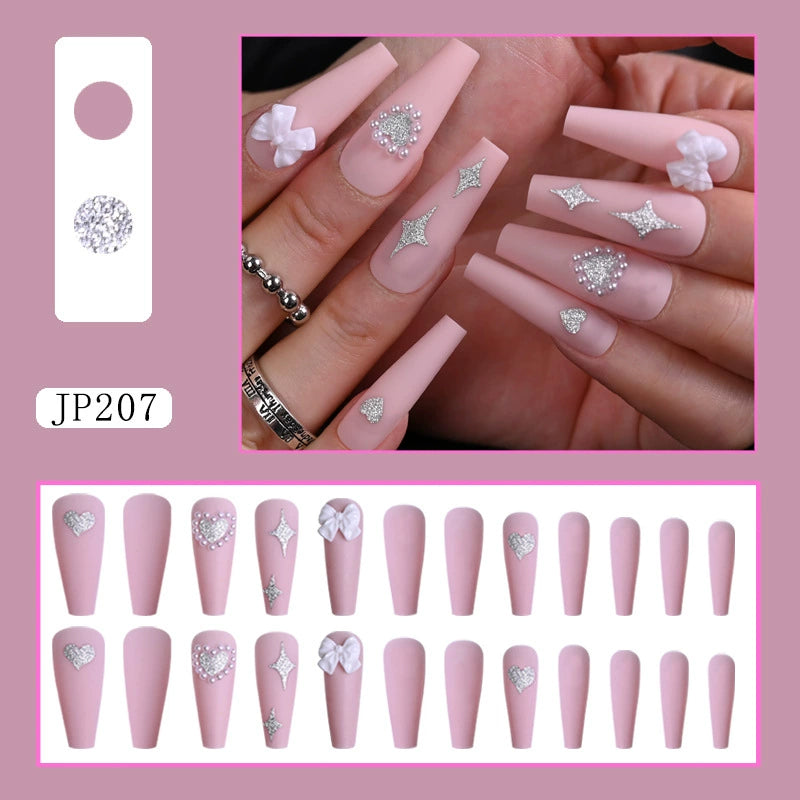 (Hand-made nail)美甲贴片nails穿戴甲长款欧美假指甲美甲贴片穿戴甲甲片成品