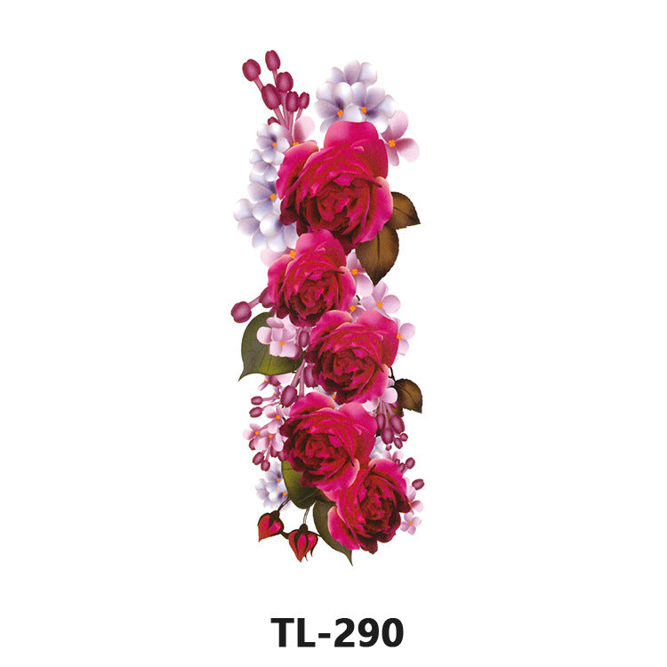 Free shipping Tattoo Factory Wholesale Tattoo Sticker Waterproof Women's Long-Lasting Rose Fresh Flowers Internet Celebrity Big Flower Colorful Plant Tattoo
