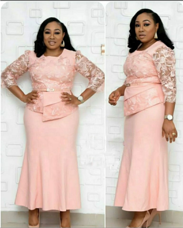 Fashion women's wear XL 5XL   plus Size Women's Clothing  Autumn New Lace Stitching Dress Long Dress Jx020