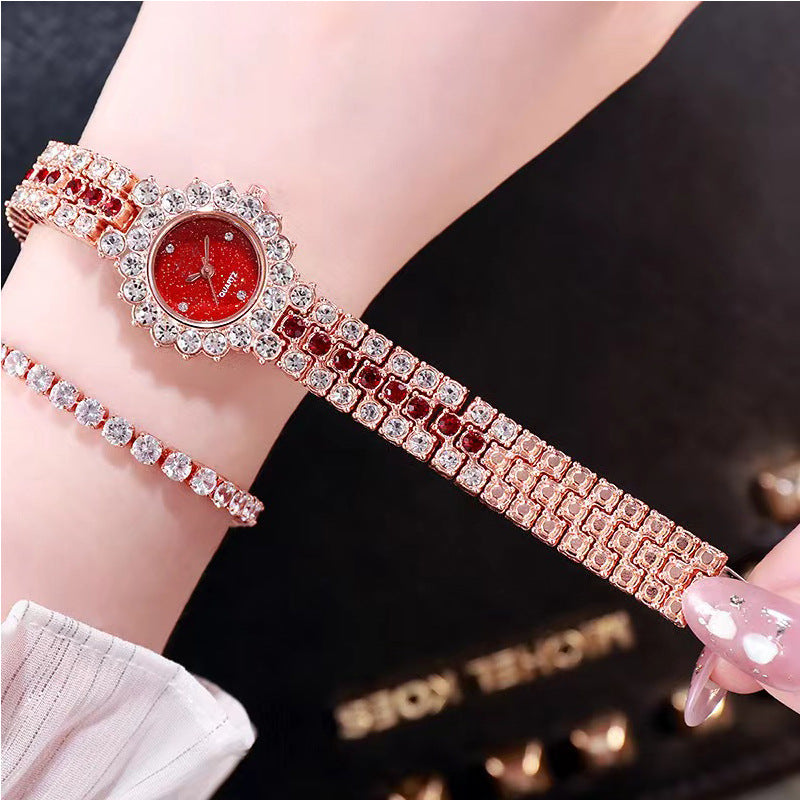Fashion women's watchStarry round Cross-Border E-Commerce Gem Series Small Green Watch Women's Watch Bracelet Watch Starry Sky Plate Trending on TikTok Pack