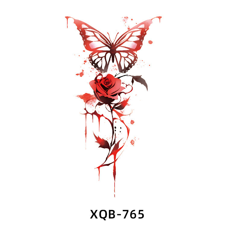 Free shipping Tattoo Factory Wholesale Small Full Arm Flower Tattoo Sticker Half Sleeve Waterproof Big Picture Men and Women Black and White, Colored Animal Tattoo Sticker Paper