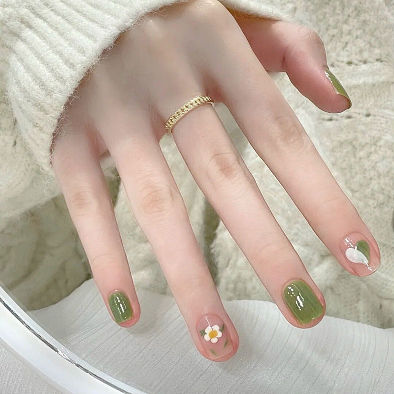 Fashion  nail Fake Nail Patch Wear Armor Finished Product Nail Tip Nail Stickers Disassembly Nail Patch Removable Nail Stickers Short Y26