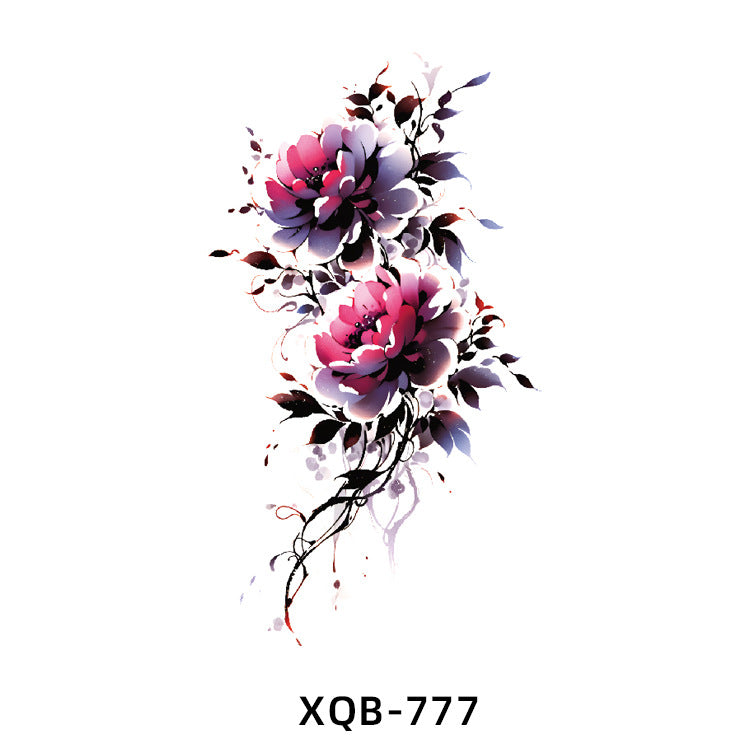 Free shipping Tattoo Factory Wholesale Small Full Arm Flower Tattoo Sticker Half Sleeve Waterproof Big Picture Men and Women Black and White, Colored Animal Tattoo Sticker Paper