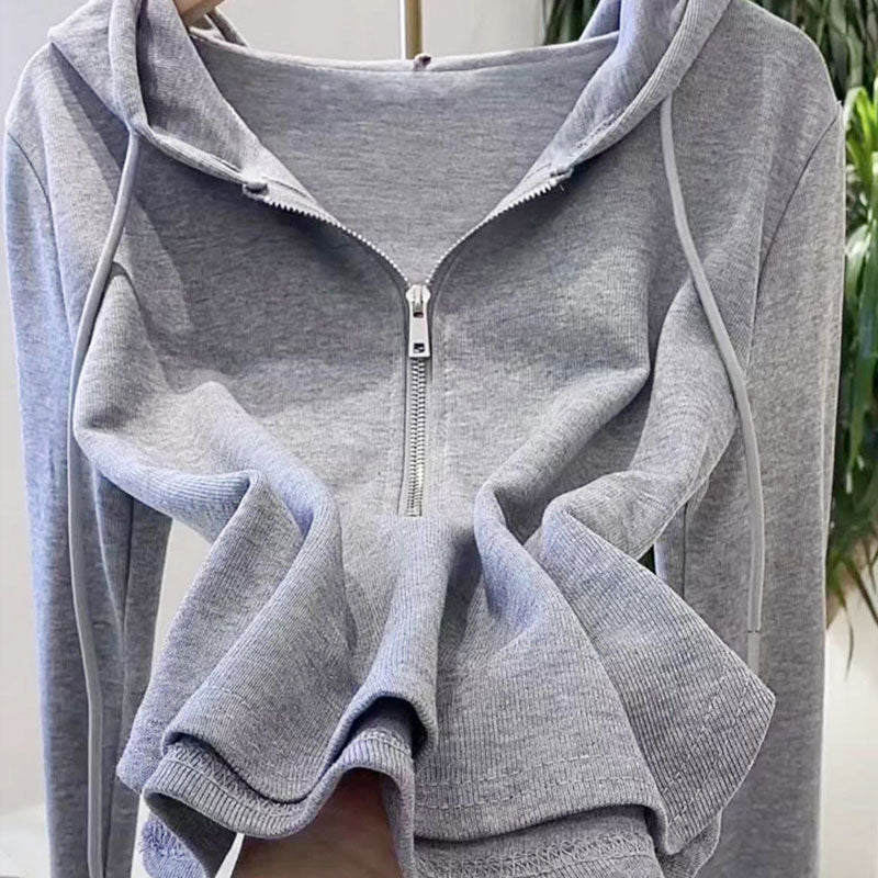Fashion women's wear Irregular Solid Color Hooded Sweater for Women 2023 Autumn New Fashionable Long Sleeve T-shirt Women's Bottoming Shirt Top Ins Fashion
