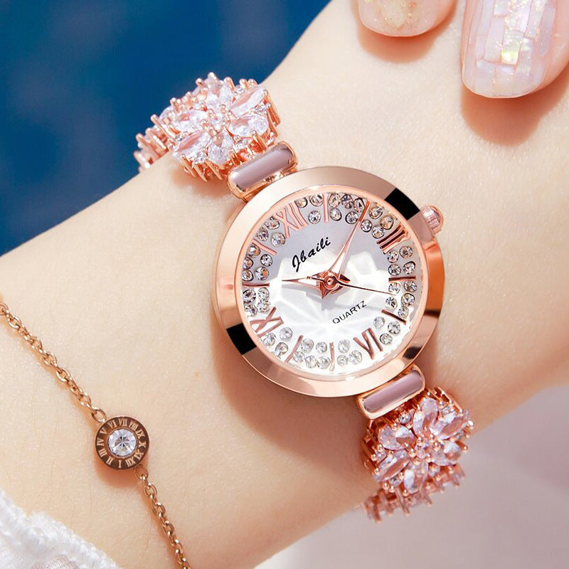 Women's fashion watch 2023 new fashion trend women's watch Korean casual explosive women's inlaid bracelet watch network red watch