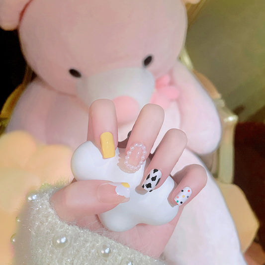 Fashion  nail Wearable Nail Patch Diamond Wear Armor Online Influencer Pop Nail Stickers Nail Tip Finished Product Fake Nails Nail X67