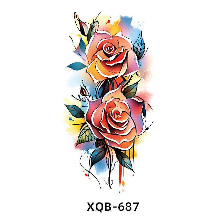 Free shipping Tattoo New Small Full Arm Animal Tiger Half Sleeve Tattoo Sticker Waterproof Sweatproof Men's and Women's Flower Arm Tattoo Sticker Paper Factory Wholesale