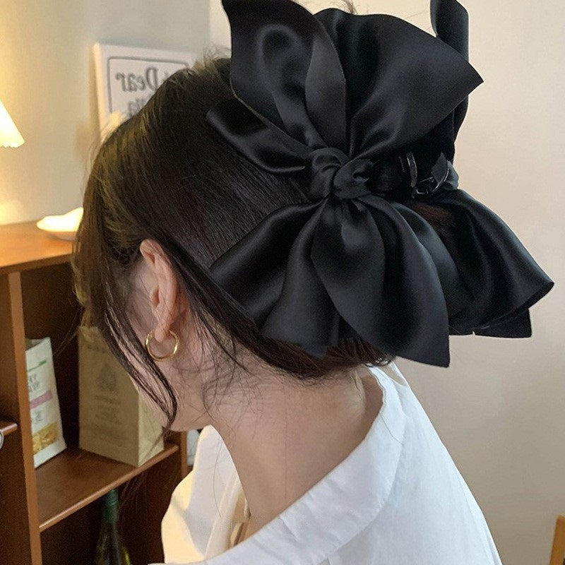 冬季爆款蝴蝶结抓夹女高级感精致百搭发夹女后脑勺鲨鱼夹发饰批发