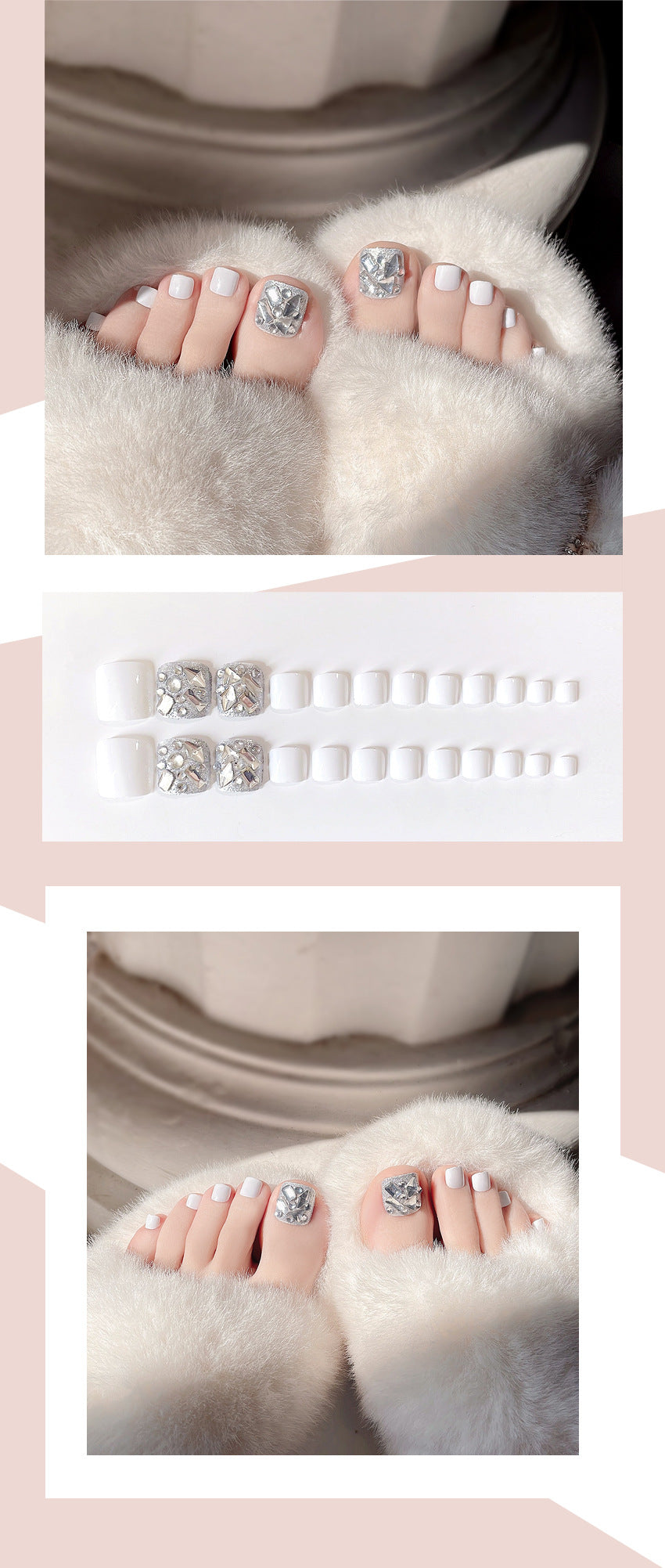 Fashion  nail Fake Nail Patch Wear Nail Finished Product Nail Tip Nail Stickers Disassembly Patch Female Toe Nail Toenail Nail Stickers J100