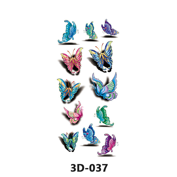 Free shipping Tattoo In Stock Wholesale 3D Butterfly Waterproof Sweatproof Female Stereo Emulational Creative Temporary Stickers Europe and America Cross Border Butterfly Tattoo Sticker