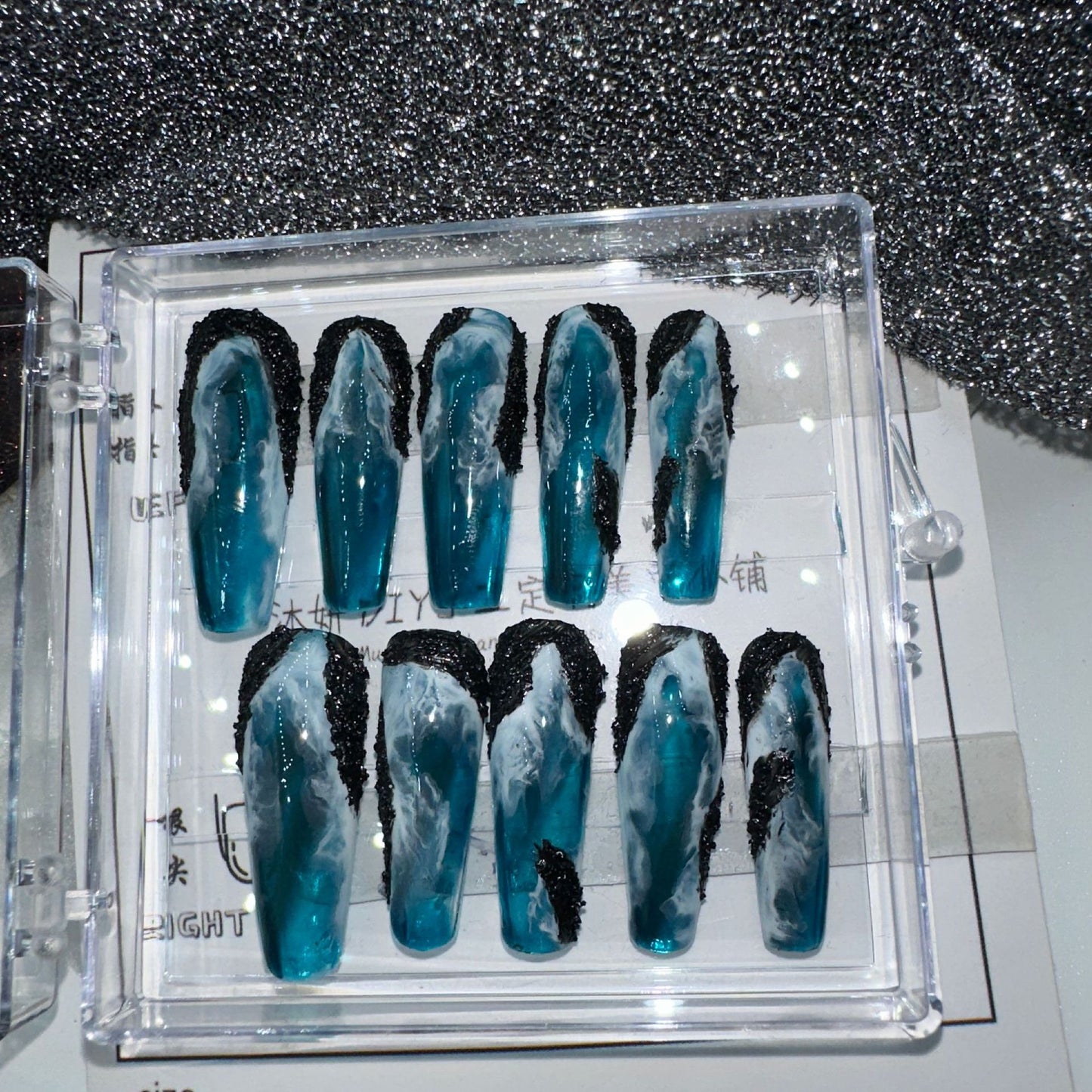 (Hand-Made Nail) Yanyan Hand-Painted Blooming Ice through HAILANG Nail Art on the Other Side Spray High-Grade Feeling Super White Wearing Nail