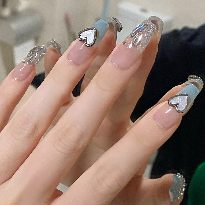 Fashion  nail New Nail Beauty Wear Nail Ins Advanced Pure Desire Wind Nail Patch Wear Nail Love Heart Nail Stickers A34