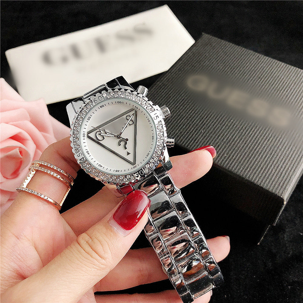 Fashion women's watchSimple Fashion in Europe and America Women's Watch Cross-Border Hot Rhinestone Steel Belt Quartz Women's Watch