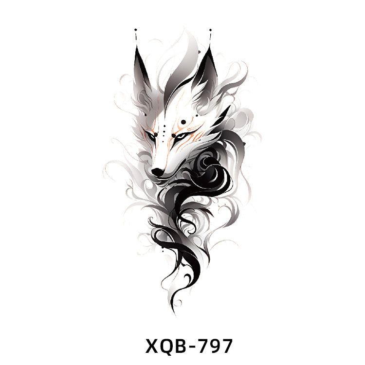 Free shipping Tattoo Factory Wholesale Small Full Arm Flower Tattoo Sticker Half Sleeve Waterproof Big Picture Men and Women Black and White, Colored Animal Tattoo Sticker Paper