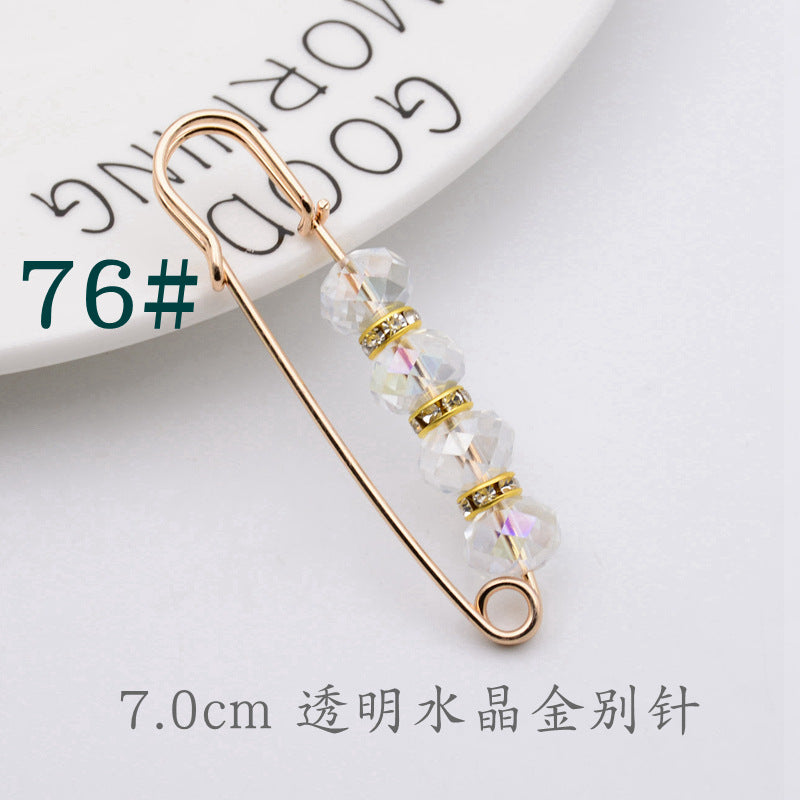 配饰胸针防走光珍珠胸针 女一字高档胸花别针蝴蝶插针丝巾扣 裙口收腰神器