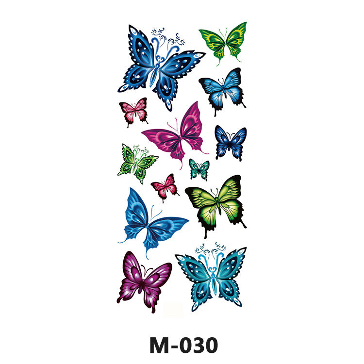 Free shipping Tattoo Factory Wholesale Tattoo Sticker Tattoo Men's and Women's Flower Butterfly Color Waterproof Tattoo Sticker Internet Celebrity Tattoo Sticker Paper
