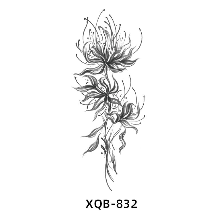 Free shipping Tattoo New Flower Arm Tattoo Sticker Waterproof Men's and Women's Small Arm Tattoo Tattoo Black and White Animal Tattoo Sticker Paper Factory Wholesale