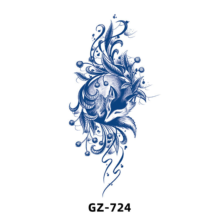 Free shipping Tattoo Cross-Border Herbal Semi-Permanent Tattoo Sticker Men's and Women's Waterproof Sweat-Proof Juice Half Sleeve Real-Proof Tattoo Letter Sticker Tattoo