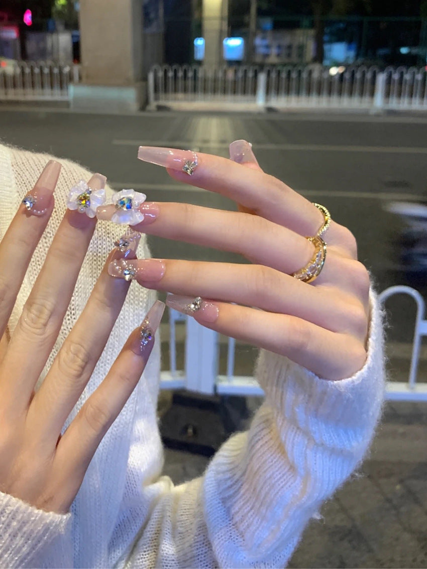 Fashion  nail New Nail Beauty Wear Nail Ins Advanced Pure Desire Wind Nail Patch Wear Nail Bow Nail Stickers A30