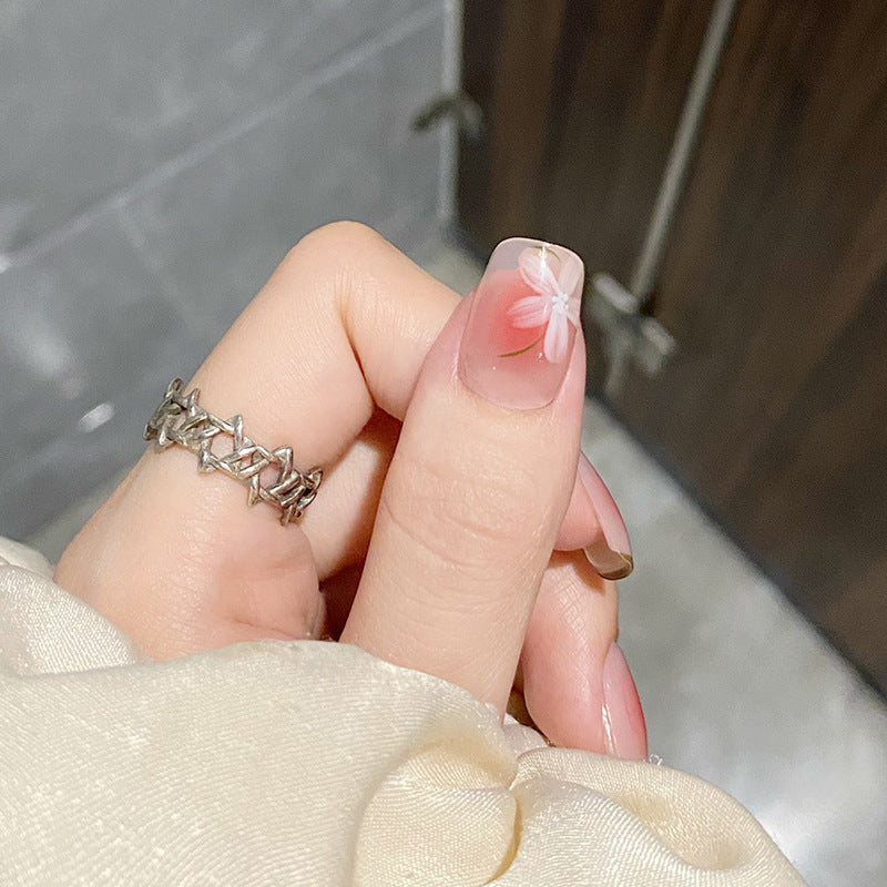 千金茶花穿戴甲法式指甲贴片腮红美甲片短假指甲美甲贴片成品甲片