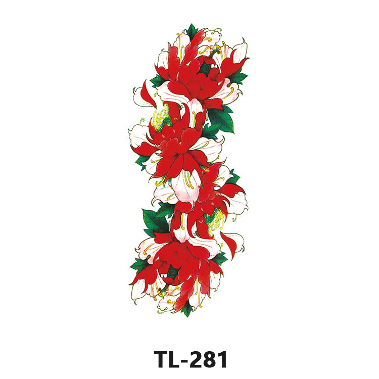 Free shipping Tattoo Factory Wholesale Tattoo Sticker Waterproof Women's Long-Lasting Rose Fresh Flowers Internet Celebrity Big Flower Colorful Plant Tattoo