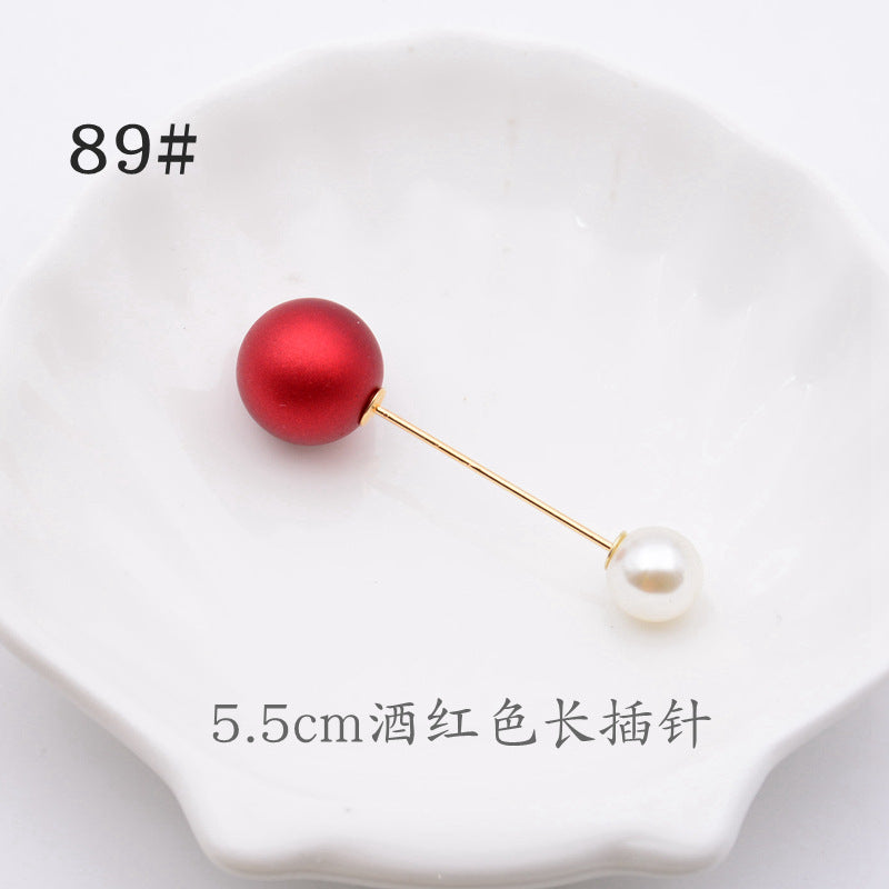 配饰胸针防走光珍珠胸针 女一字高档胸花别针蝴蝶插针丝巾扣 裙口收腰神器
