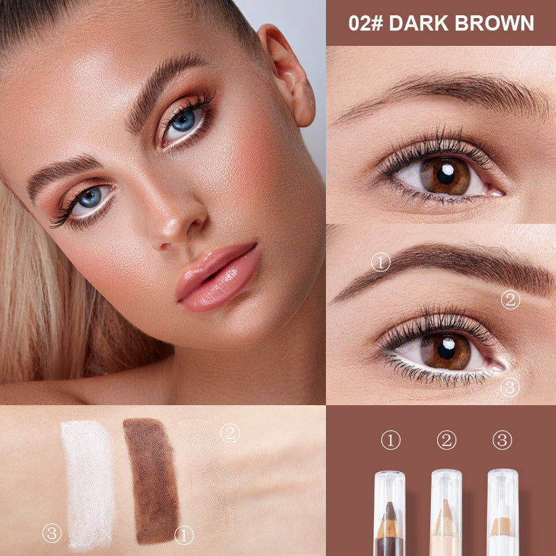EYEBROW高性价比实用修容遮瑕眼线持久眉笔防水3支套装