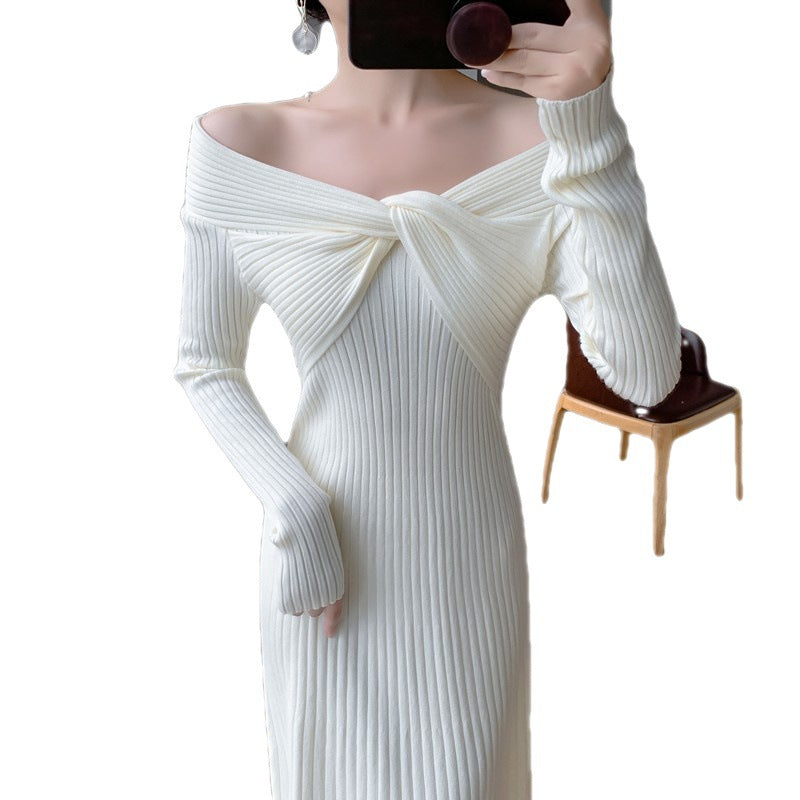 Dopamine dress Free shipping Tattoo American Spice Girl Dopamine ins with coat knitted primer dress, cross-border women's clothing autumn new sweater skirt