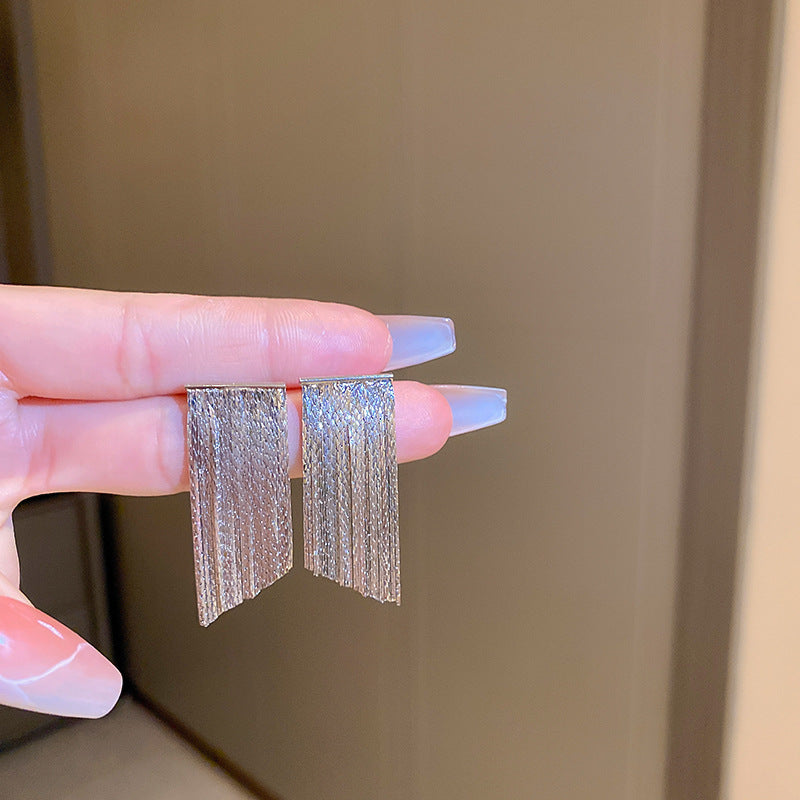 925银针金属流苏耳环欧美时尚设计感耳钉耳坠个性简约耳饰批发女
