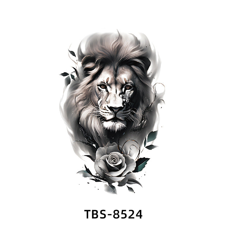 Free shipping Tattoo Small Full Arm Waterproof Tattoo Sticker Half Sleeve Arm Lion Animal Long-Lasting Cross-Border European and American Tattoo Sticker Paper Tattoo