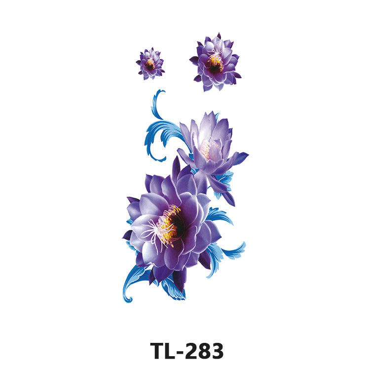 Free shipping Tattoo Factory Wholesale Tattoo Sticker Waterproof Women's Long-Lasting Rose Fresh Flowers Internet Celebrity Big Flower Colorful Plant Tattoo