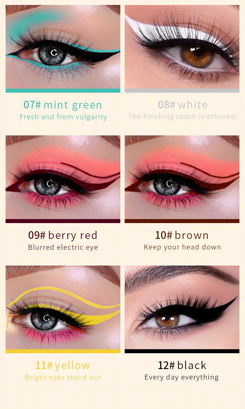 Color Liquid Eyeliner Amazon Makeup Waterproof Quick Dry Ultra Thin 12 color Eyeliner