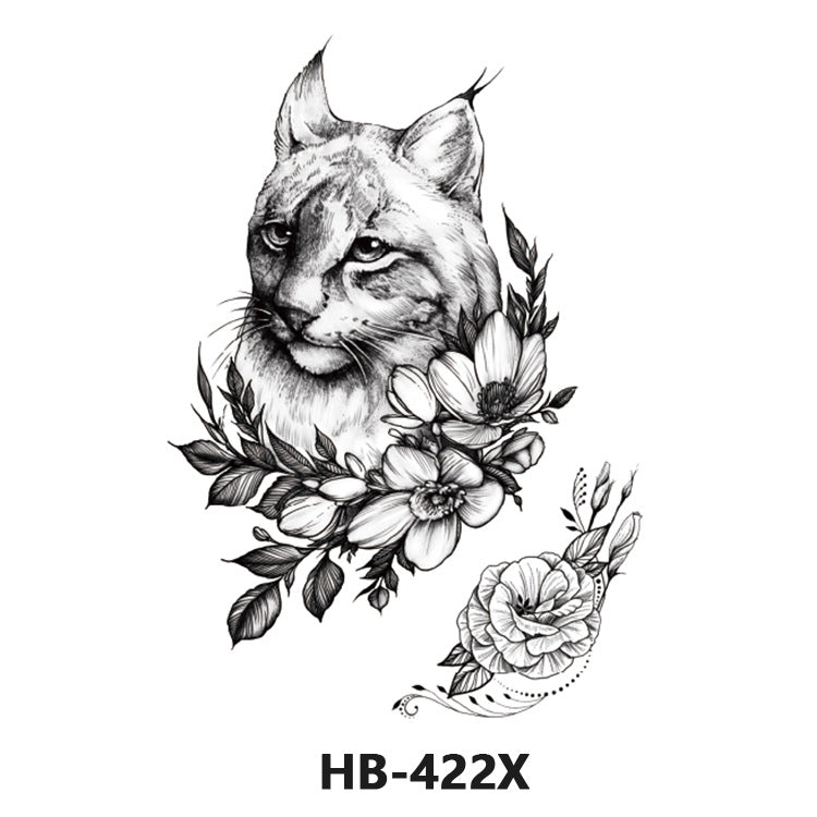 Free shipping Tattoo In Stock Cross-Border Factory Wholesale New Half Sleeve Tattoo Sticker Black Animal Skull Waterproof Tattoo Men and Women Tattoo