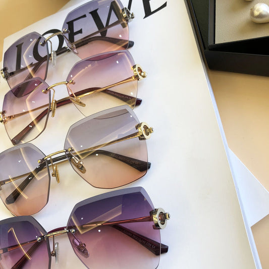 Women's fashion glasses 2024 新款跨境钻石切边女士太阳镜时尚眼镜开车驾驶防紫外线大墨镜