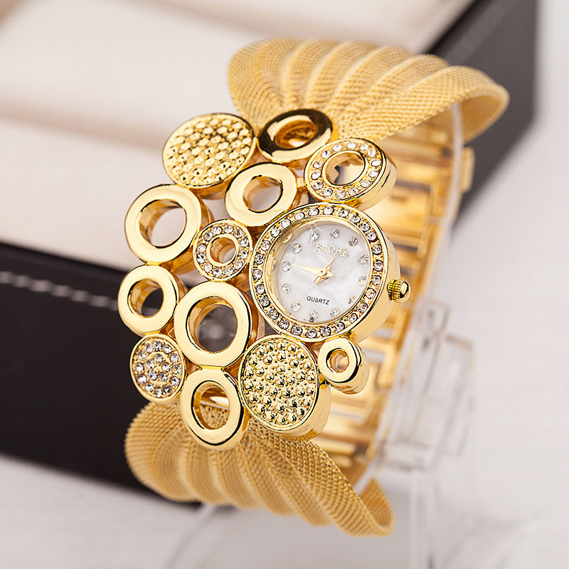 Fashion women's watchCross-Border AliExpress Fashion Mesh Strap Women's Quartz Watch European and American Fashion Butterfly Mesh Belt Women's Watch Wholesale