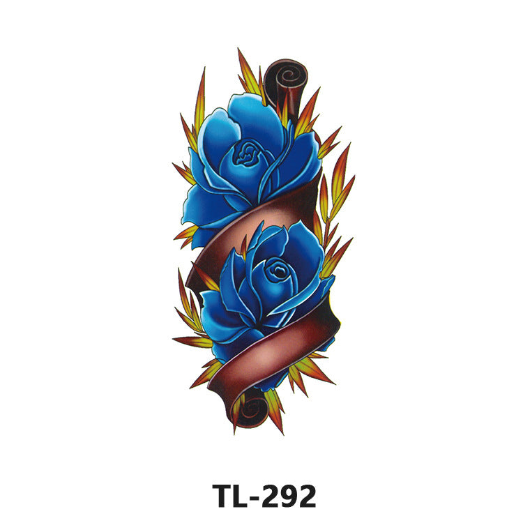 Free shipping Tattoo Factory Wholesale Tattoo Sticker Waterproof Women's Long-Lasting Rose Fresh Flowers Internet Celebrity Big Flower Colorful Plant Tattoo