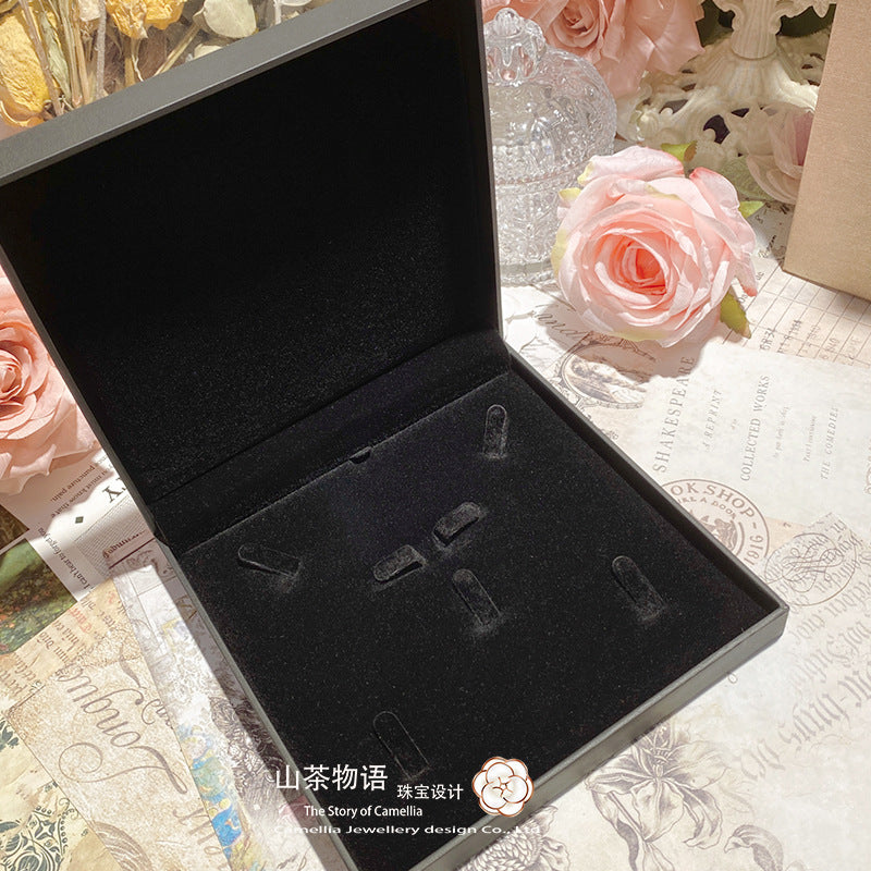 山茶新款悬浮PE包装盒 3件套装饰品礼盒系列 结婚珠宝绒布戒指盒