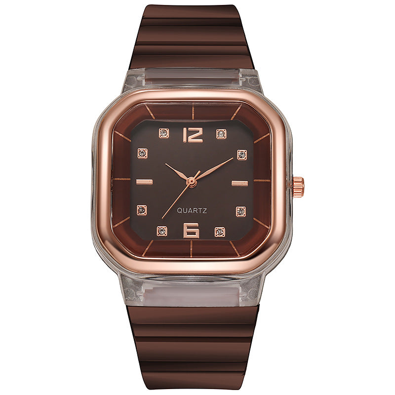 Fashion women's watchSpring and Summer Watch Women's Square Watch Student Children's Watch Silicone Diamond Fashion Wholesale Women's Watch