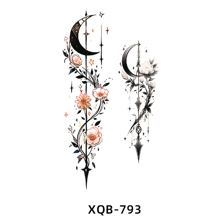 Free shipping Tattoo Factory Wholesale Small Full Arm Flower Tattoo Sticker Half Sleeve Waterproof Big Picture Men and Women Black and White, Colored Animal Tattoo Sticker Paper