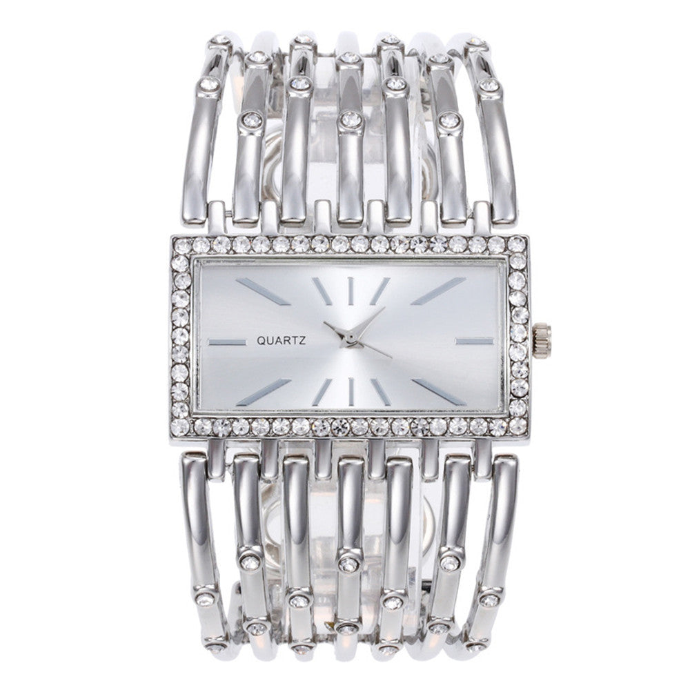 Women's fashion watch 热销速卖通外贸套装不锈钢女士手镯石英手表 休闲镂空女士腕表