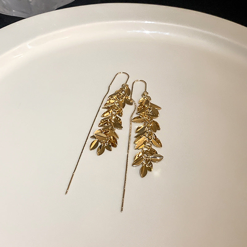 银针锆石几何珍珠耳环气质高级感耳钉耳坠欧美夸张金属耳饰批发女