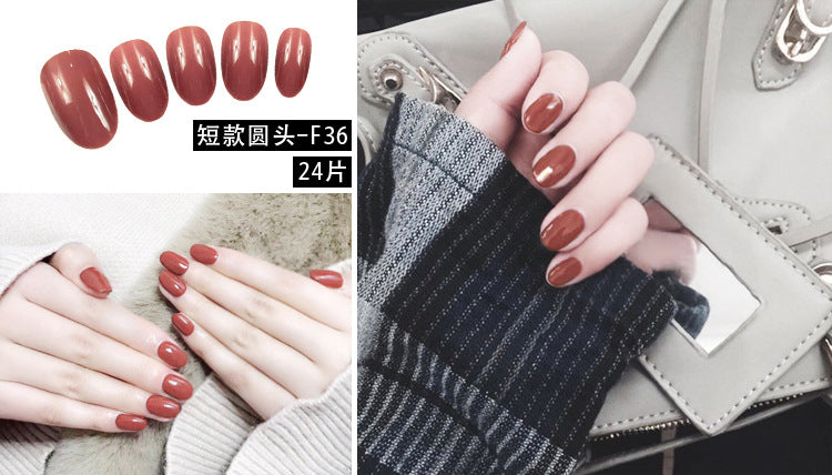 Fashion  nail Fake Nail Patch Wear Armor Finished Product Nail Tip Nail Stickers Disassembly Nail Patch Women's Removable Nail Stickers Short