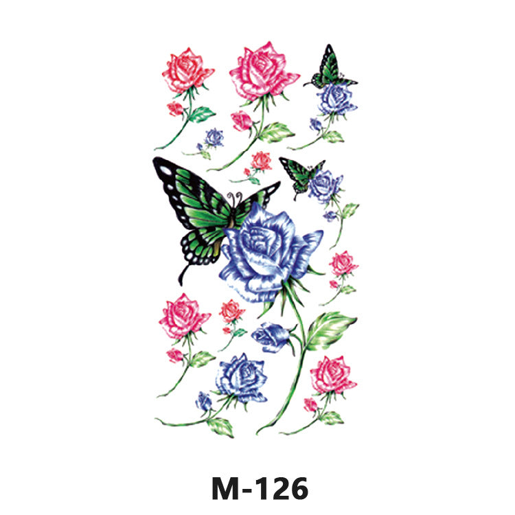 Free shipping Tattoo Sticker Tattoo Tattoo Sticker Simulation English Tattoo Sticker Paper Flower Colorized Butterfly Water Transfer Sticker Sweatproof and Waterproof Wholesale