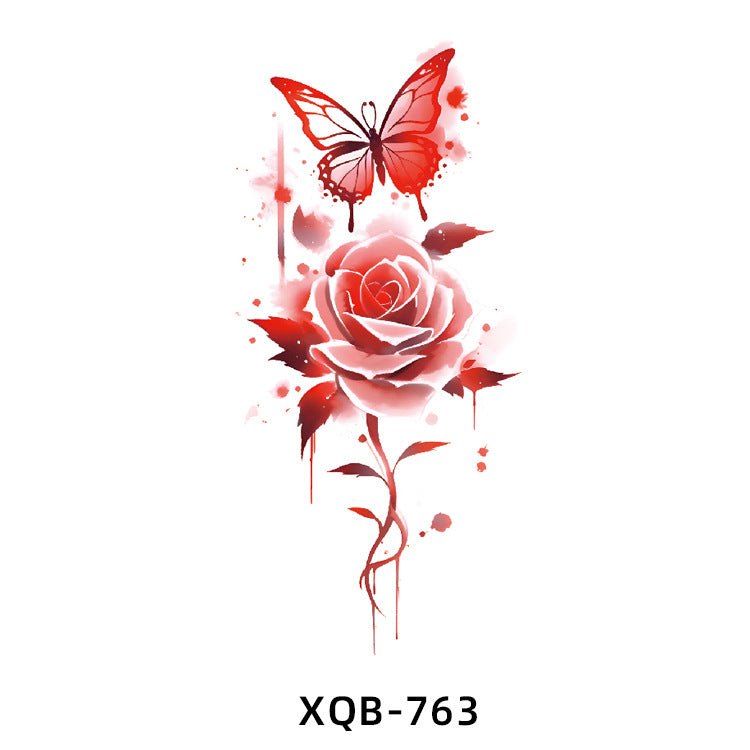 Free shipping Tattoo Factory Wholesale Small Full Arm Flower Tattoo Sticker Half Sleeve Waterproof Big Picture Men and Women Black and White, Colored Animal Tattoo Sticker Paper