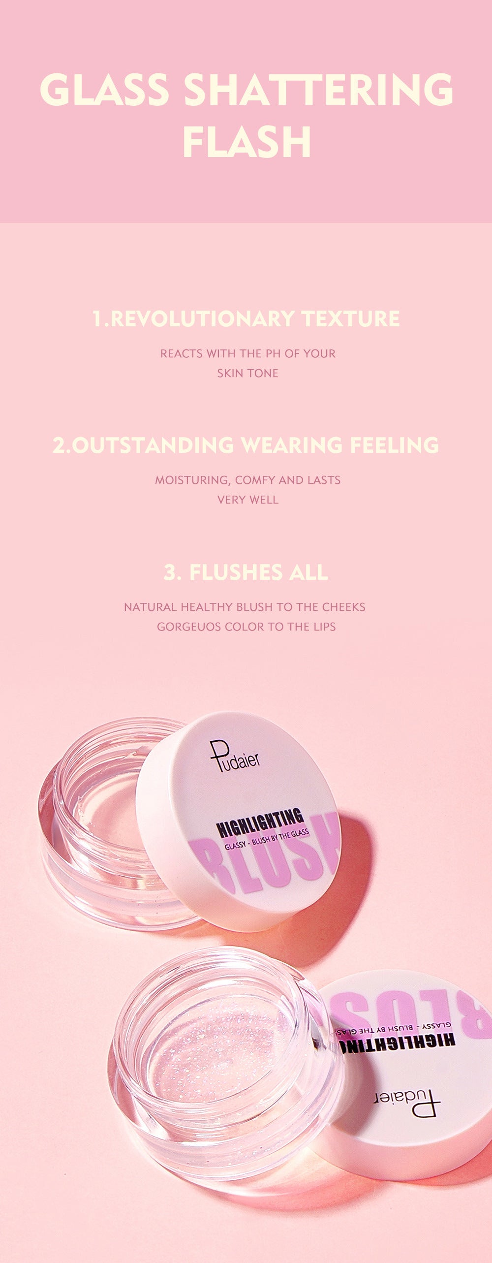 Warm Change Blush Clear Color Changing Gel Highlighter Blush Cream Natural Nude Blush
