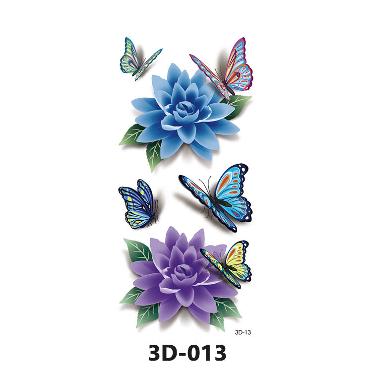 Free shipping Tattoo In Stock Wholesale 3D Butterfly Waterproof Sweatproof Female Stereo Emulational Creative Temporary Stickers Europe and America Cross Border Butterfly Tattoo Sticker